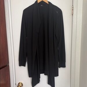 Allegra K Elegant Black Draped Cardigan